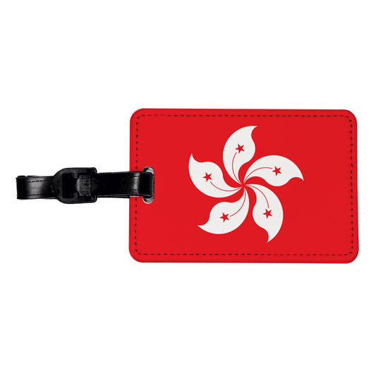 Hong Kong Country Flag Travel Faux Leather Luggage Tag