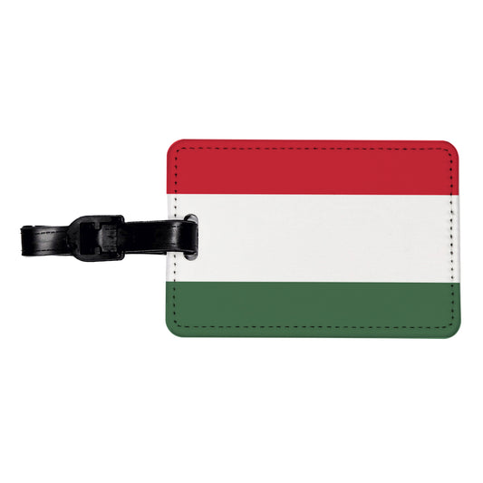 Hungary Country Flag Travel Faux Leather Luggage Tag