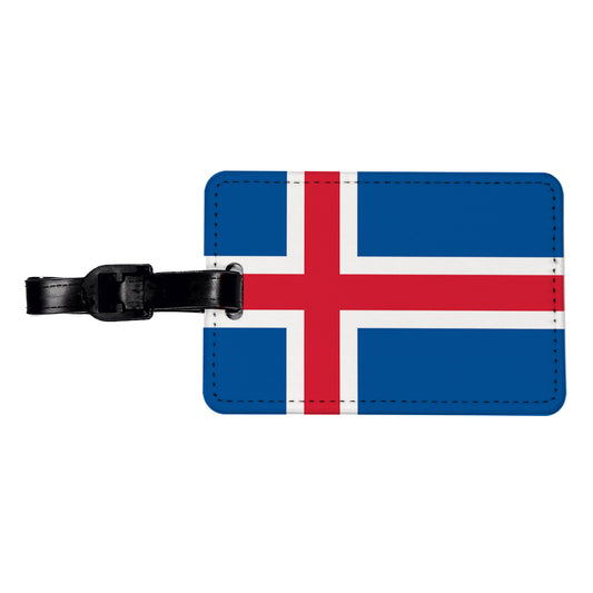 Iceland Country Flag Travel Faux Leather Luggage Tag