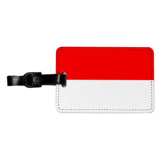 Indonesia Country Flag Travel Faux Leather Luggage Tag