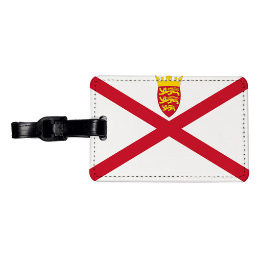 Jersey Country Flag Travel Faux Leather Luggage Tag