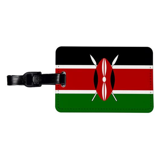 Kenya Country Flag Travel Faux Leather Luggage Tag