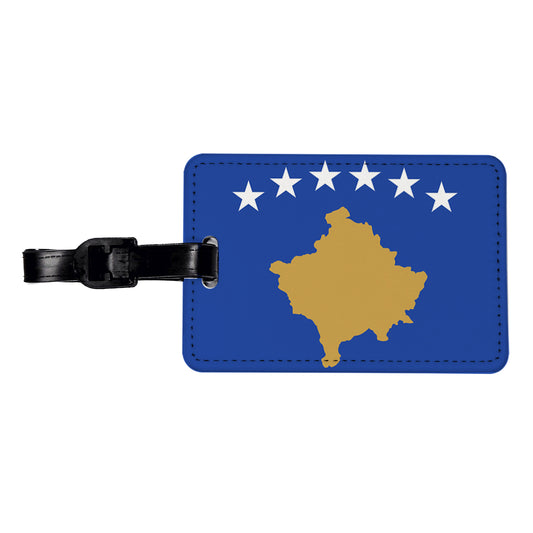 Kosovo Country Flag Travel Faux Leather Luggage Tag