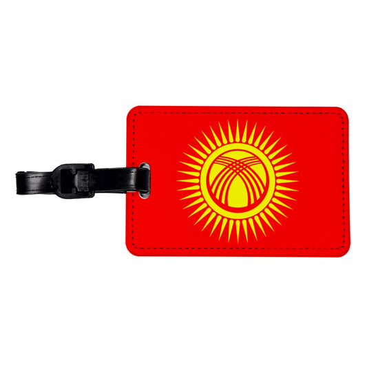 Kyrgyzstan Country Flag Travel Faux Leather Luggage Tag