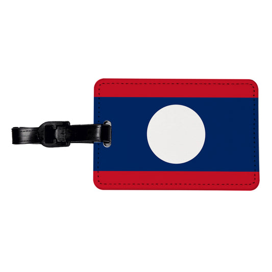 Lao People's Democratic Republic Country Flag Travel Faux Leather Luggage Tag