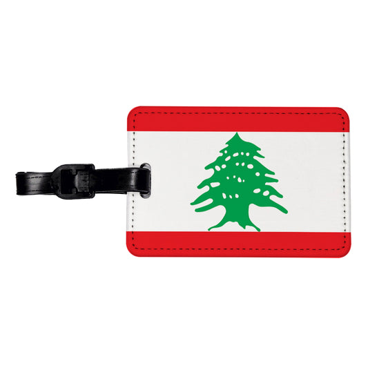 Lebanon Country Flag Travel Faux Leather Luggage Tag