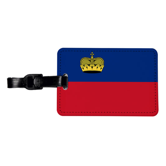 Liechtenstein Country Flag Travel Faux Leather Luggage Tag
