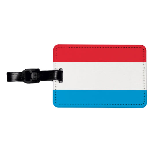Luxembourg Country Flag Travel Faux Leather Luggage Tag