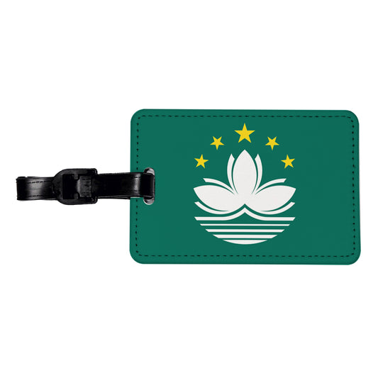 Macao Country Flag Travel Faux Leather Luggage Tag