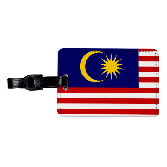 Malaysia Country Flag Travel Faux Leather Luggage Tag