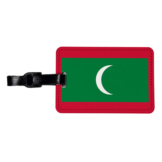 Maldives Country Flag Travel Faux Leather Luggage Tag