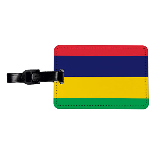 Mauritius Country Flag Travel Faux Leather Luggage Tag