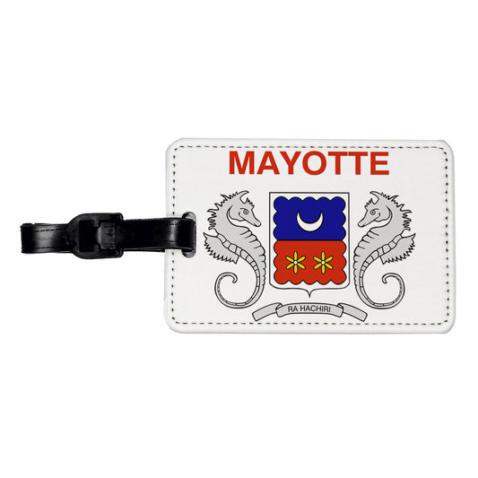 Mayotte Country Flag Travel Faux Leather Luggage Tag