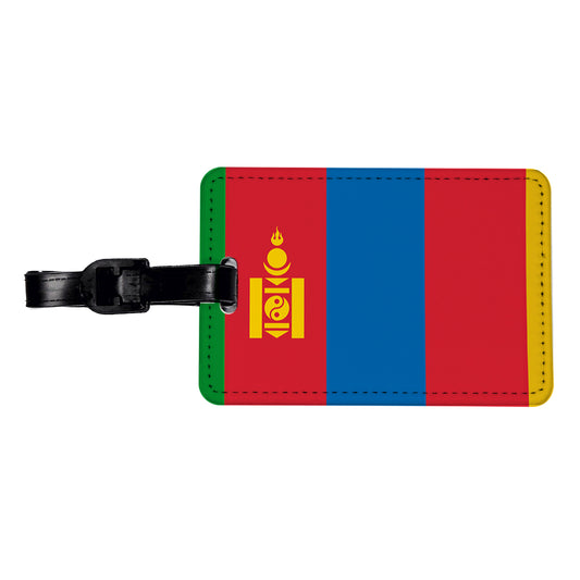 Mongolia Country Flag Travel Faux Leather Luggage Tag