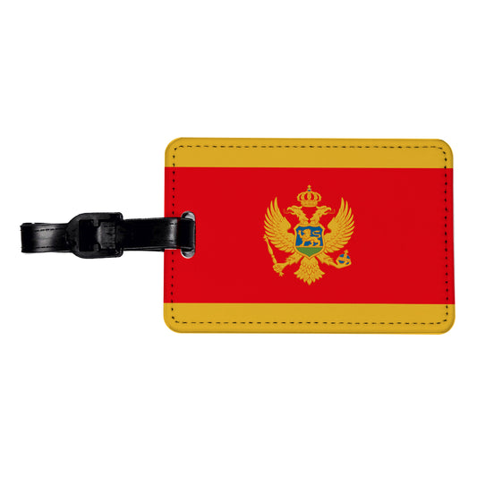Montenegro Country Flag Travel Faux Leather Luggage Tag