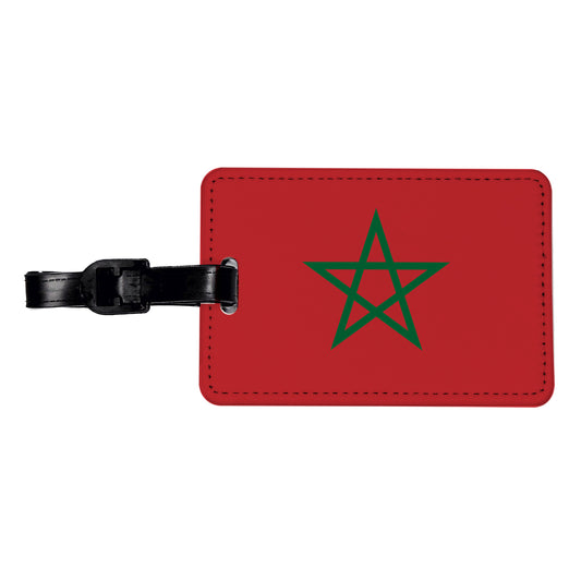 Morocco Country Flag Travel Faux Leather Luggage Tag