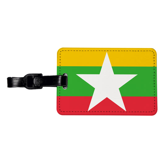 Myanmar Country Flag Travel Faux Leather Luggage Tag