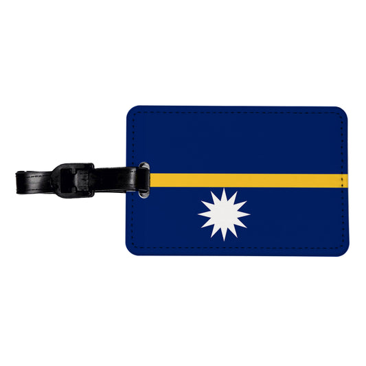 Nauru Country Flag Travel Faux Leather Luggage Tag