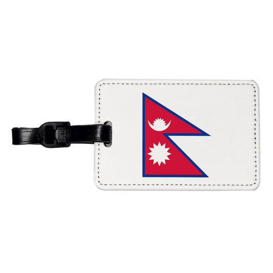 Nepal Country Flag Travel Faux Leather Luggage Tag