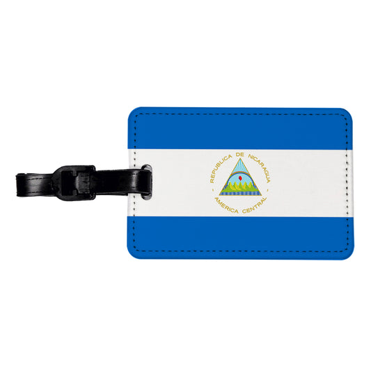 Nicaragua Country Flag Travel Faux Leather Luggage Tag