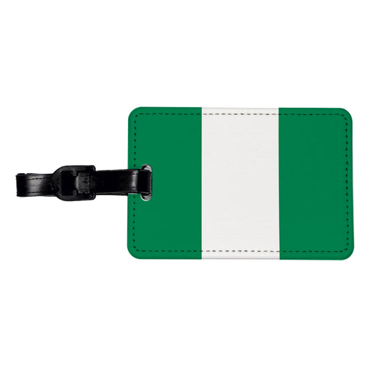 Nigeria Country Flag Travel Faux Leather Luggage Tag