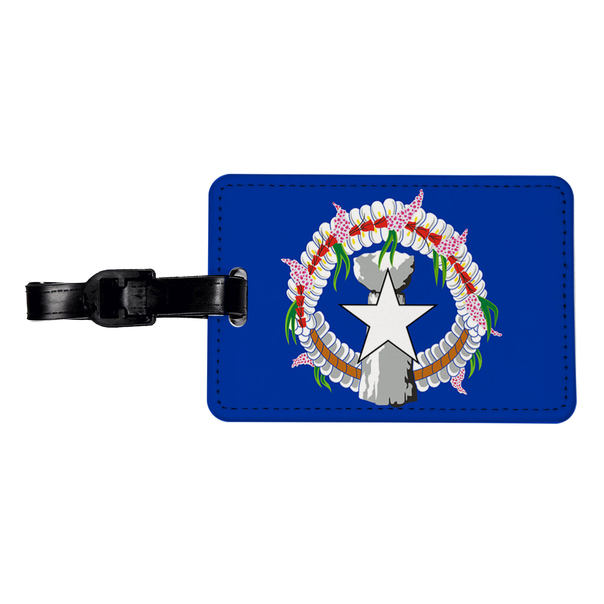 Northern Mariana Islands Country Flag Travel Faux Leather Luggage Tag