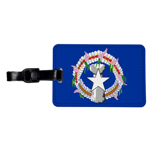 Northern Mariana Islands Country Flag Travel Faux Leather Luggage Tag