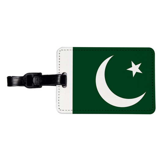 Pakistan Country Flag Travel Faux Leather Luggage Tag