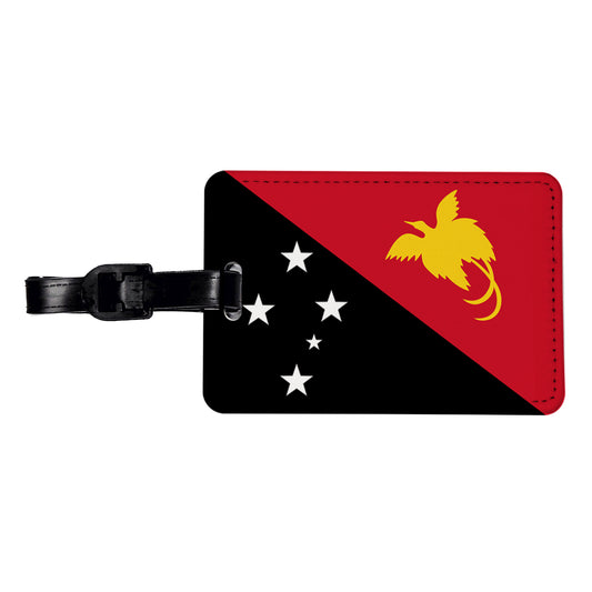 Papua New Guinea Country Flag Travel Faux Leather Luggage Tag