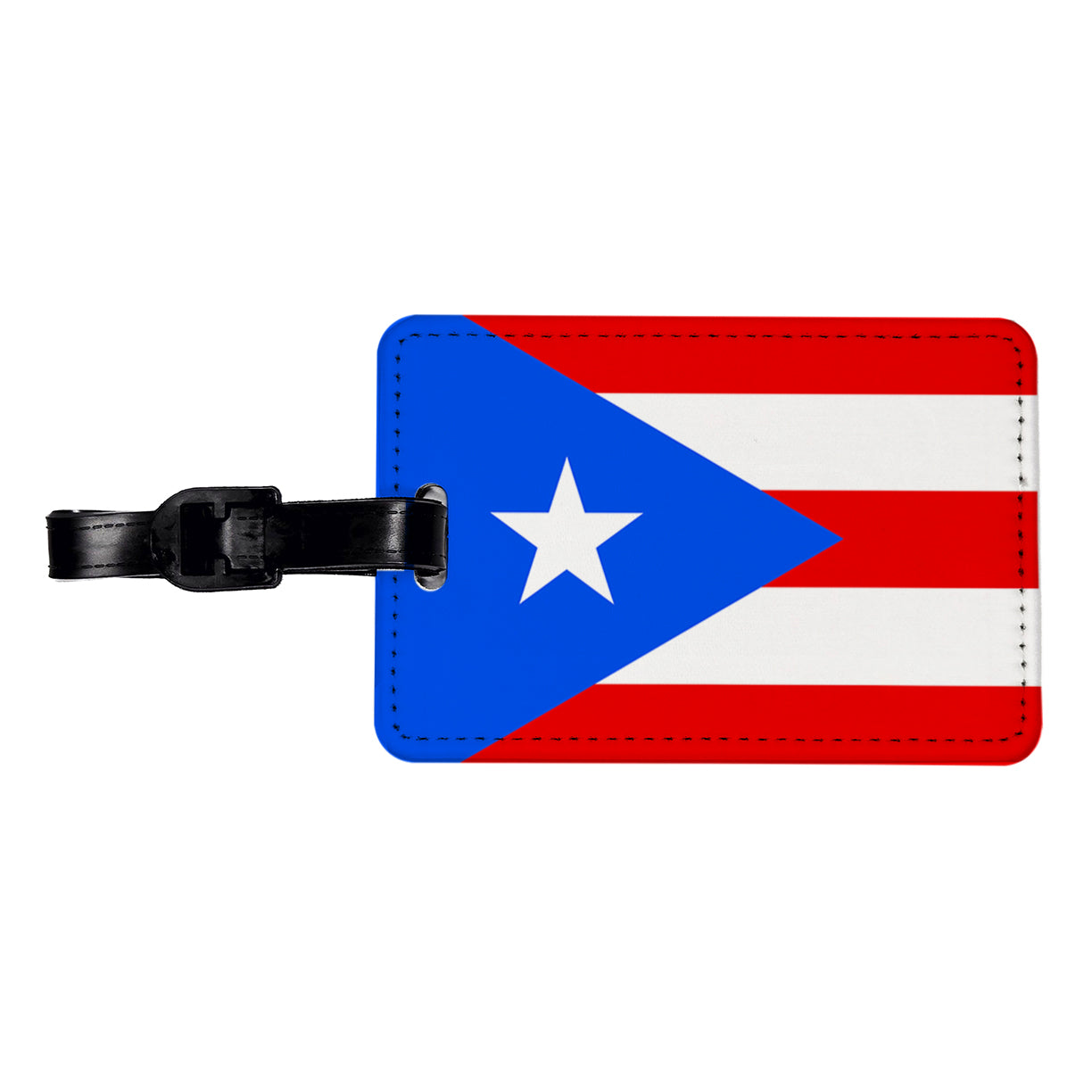 Puerto Rico Country Flag Travel Faux Leather Luggage Tag