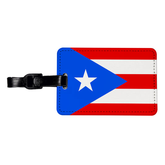 Puerto Rico Country Flag Travel Faux Leather Luggage Tag