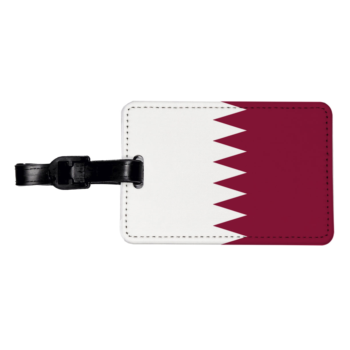 Qatar Country Flag Travel Faux Leather Luggage Tag