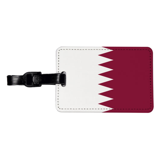 Qatar Country Flag Travel Faux Leather Luggage Tag