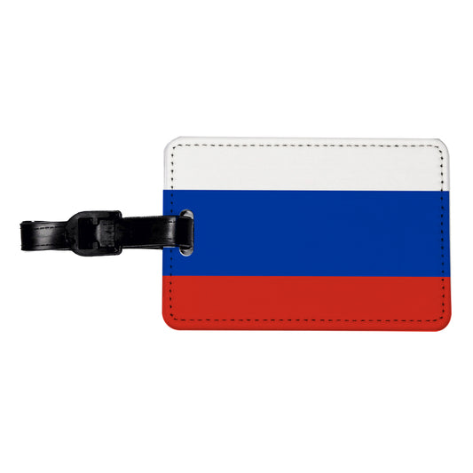 Russian Federation Country Flag Travel Faux Leather Luggage Tag