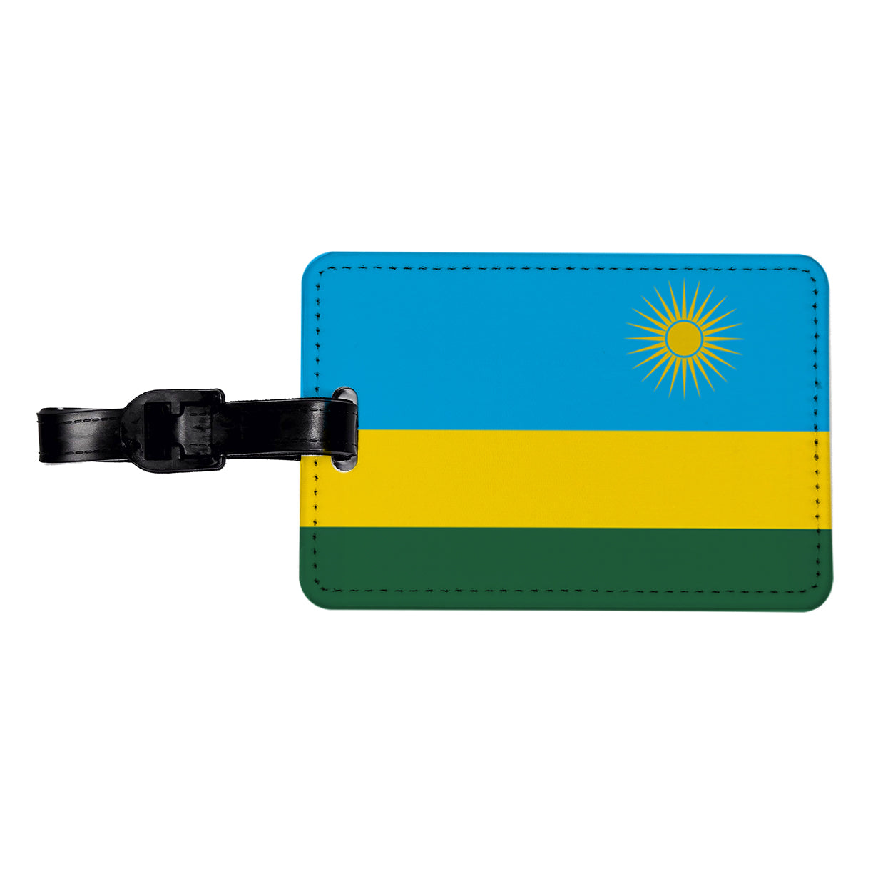 Rwanda Country Flag Travel Faux Leather Luggage Tag