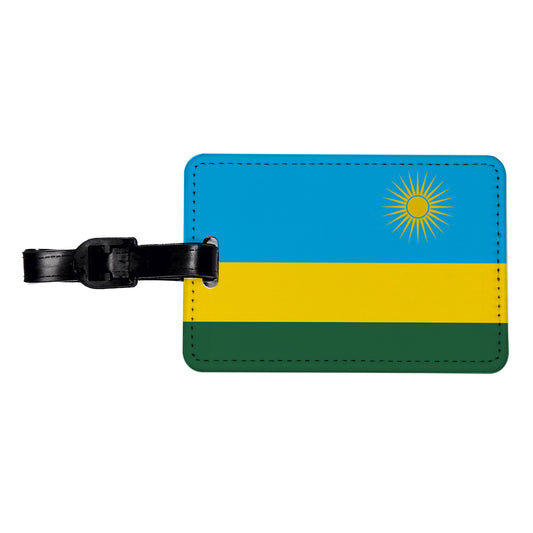 Rwanda Country Flag Travel Faux Leather Luggage Tag