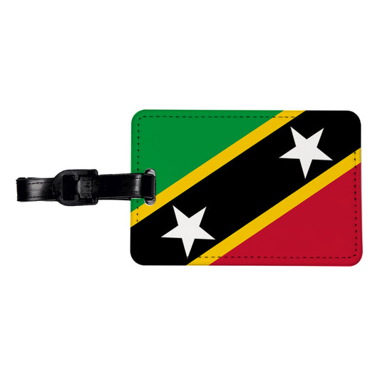 Saint Kitts and Nevis Country Flag Travel Faux Leather Luggage Tag