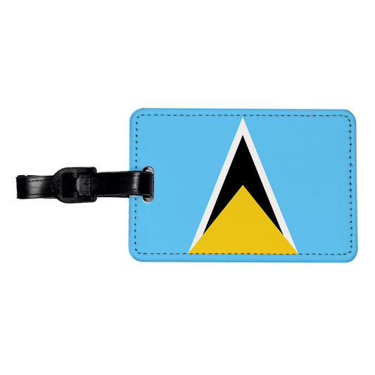 Saint Lucia Country Flag Travel Faux Leather Luggage Tag