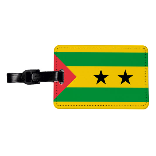Sao Tome and Principe Country Flag Travel Faux Leather Luggage Tag