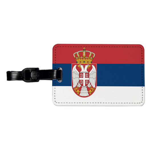 Serbia Country Flag Travel Faux Leather Luggage Tag