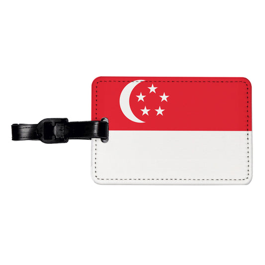 Singapore Country Flag Travel Faux Leather Luggage Tag