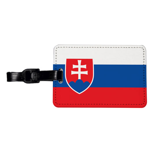 Slovakia Country Flag Travel Faux Leather Luggage Tag