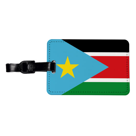 South Sudan Country Flag Travel Faux Leather Luggage Tag