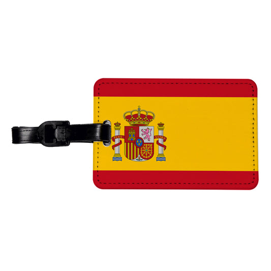 Spain Country Flag Travel Faux Leather Luggage Tag