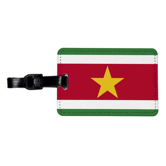 Suriname Country Flag Travel Faux Leather Luggage Tag