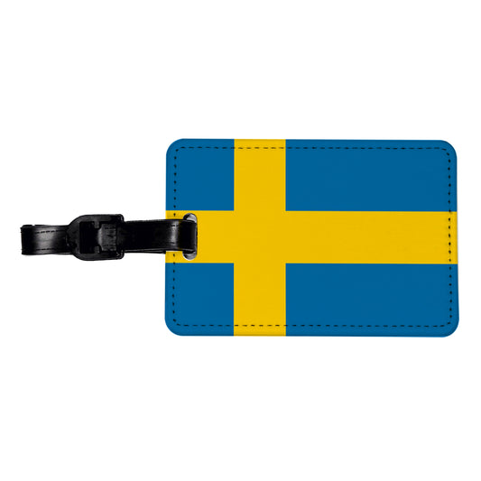 Sweden Country Flag Travel Faux Leather Luggage Tag