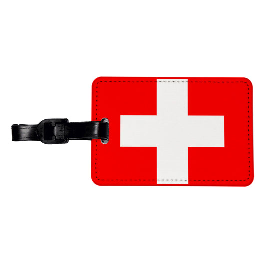 Switzerland Country Flag Travel Faux Leather Luggage Tag