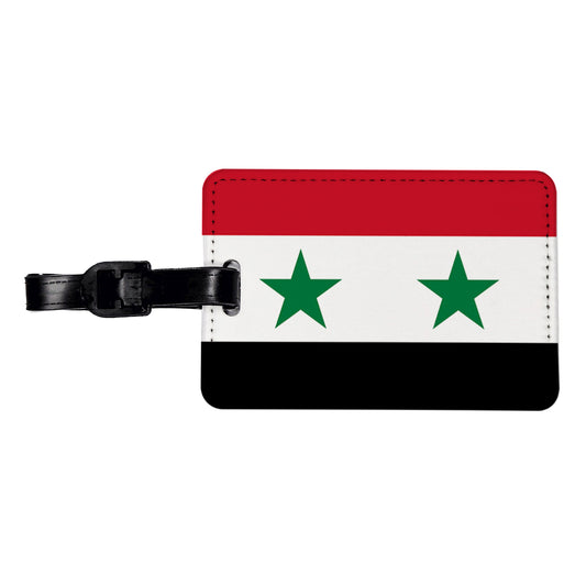Syrian Arab Republic Country Flag Travel Faux Leather Luggage Tag