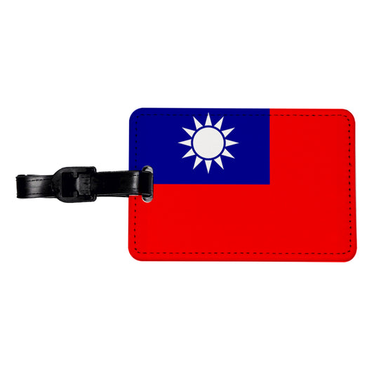 Taiwan Country Flag Travel Faux Leather Luggage Tag
