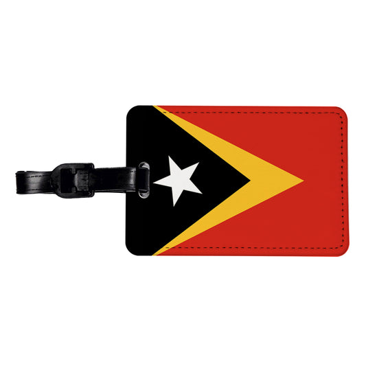 Timor-Leste Country Flag Travel Faux Leather Luggage Tag